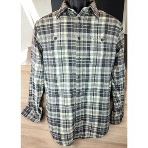 Polo Ralph Lauren Mens Gray Plaid Flannel Shirt Medium